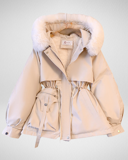 Damska kurtka puchowa z odpinanym kołnierzem