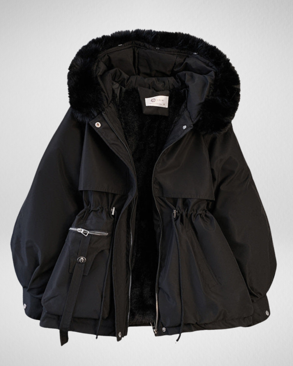 Damska kurtka puchowa z odpinanym kołnierzem