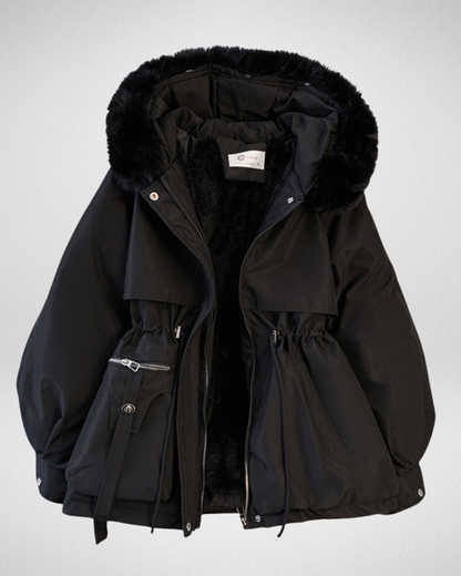 Damska kurtka puchowa z odpinanym kołnierzem