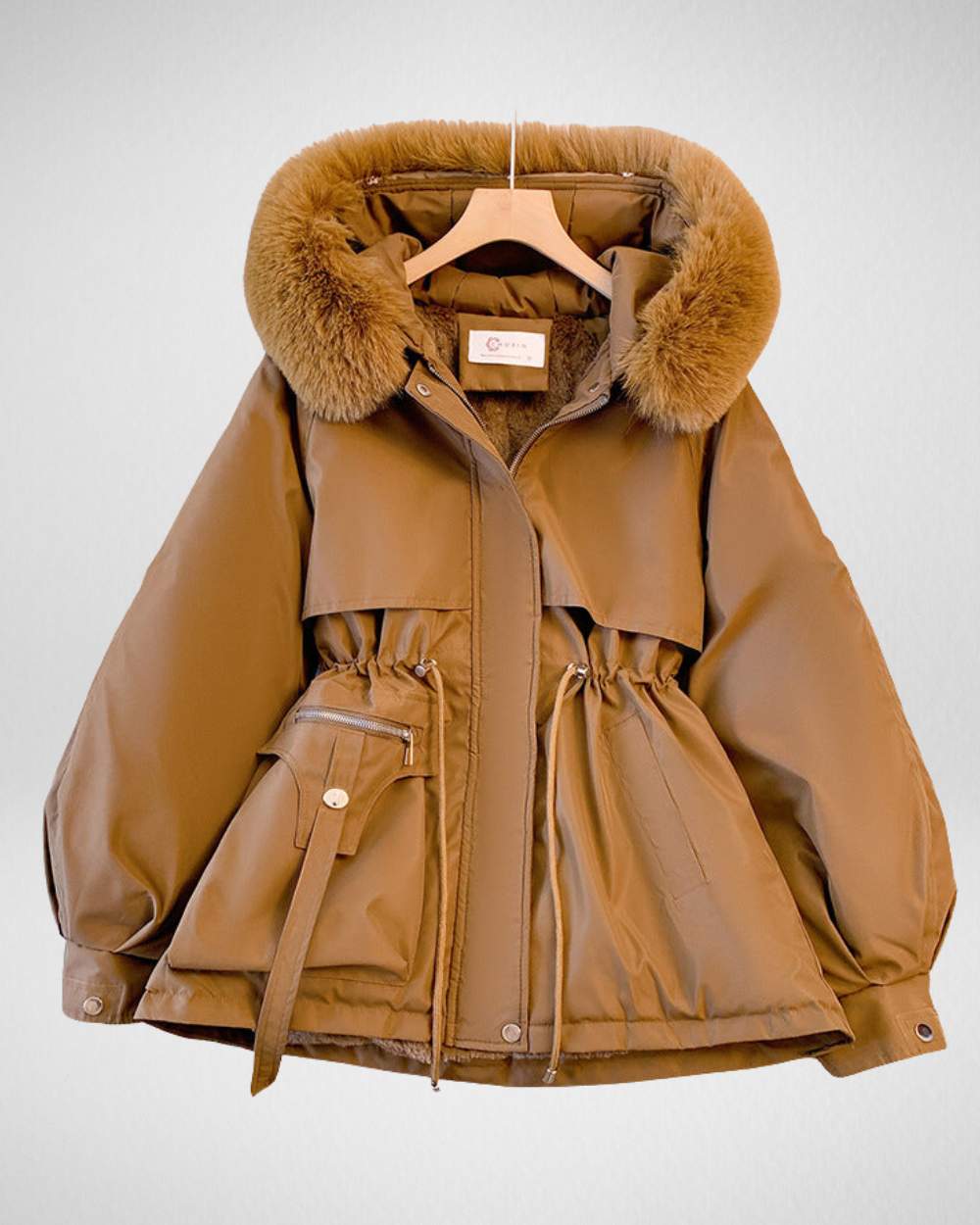 Damska kurtka puchowa z odpinanym kołnierzem