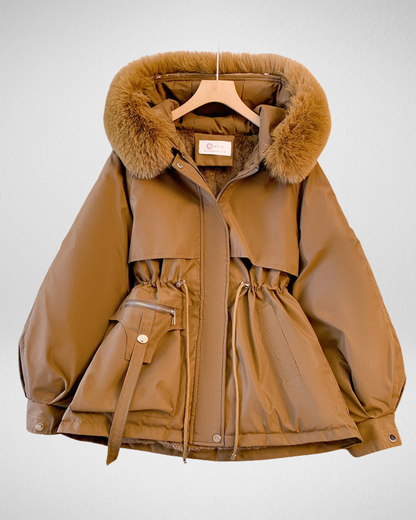 Damska kurtka puchowa z odpinanym kołnierzem