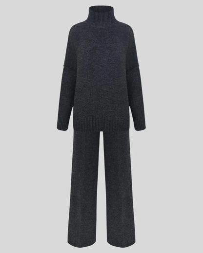 Dzianinowy komplet damski – miękki, stylowy i wygodny