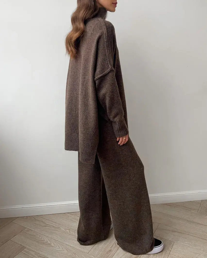 Dzianinowy komplet damski – miękki, stylowy i wygodny