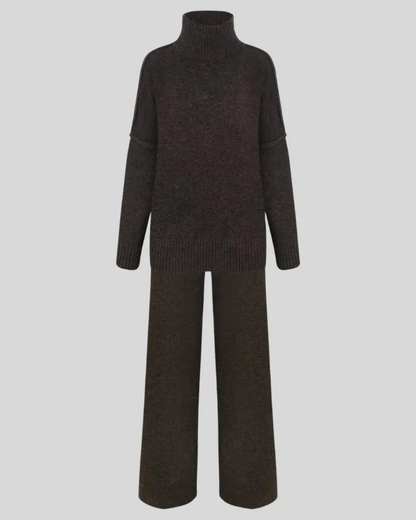 Dzianinowy komplet damski – miękki, stylowy i wygodny