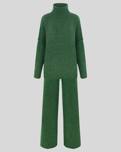 Dzianinowy komplet damski – miękki, stylowy i wygodny