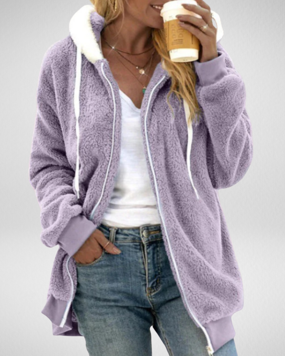 Damska bluza polarowa z kapturem – miękkość i wygoda w codziennym stylu