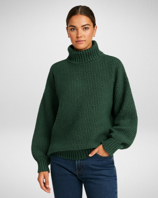 Damski sweter oversize z golfem – ciepło i elegancja w luźnym wydaniu