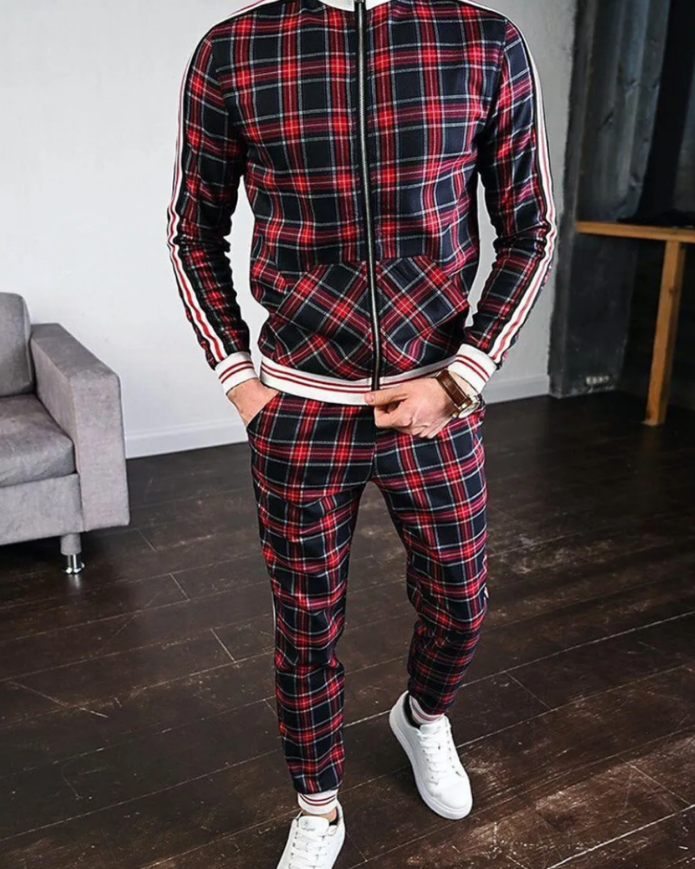 Męski dres w kratę – styl i komfort w jednym zestawie