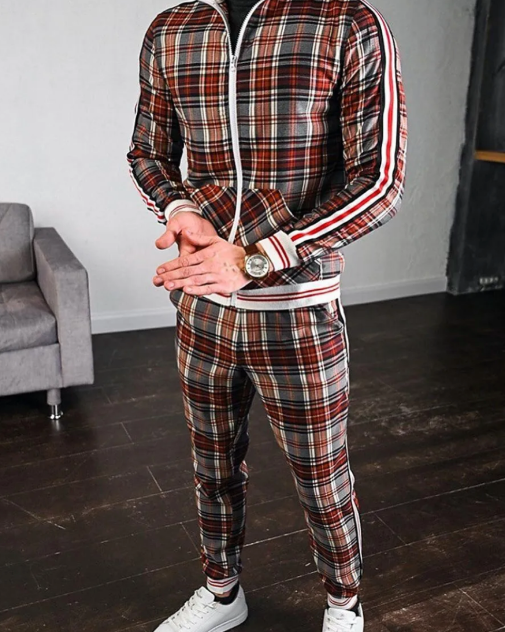 Męski dres w kratę – styl i komfort w jednym zestawie