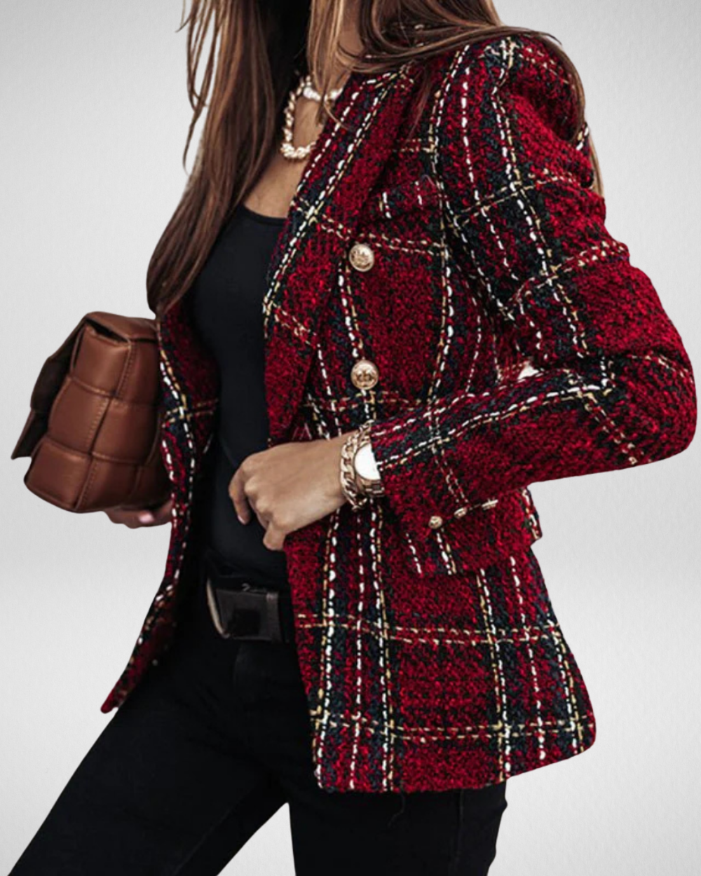 Stylowa Marynarka Damska w Kratę – Elegancja i Klasa w Każdym Detalu