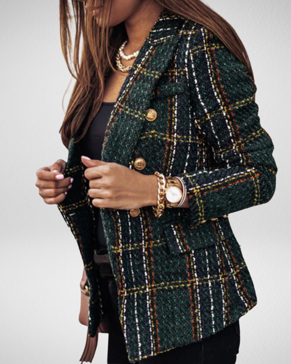 Stylowa Marynarka Damska w Kratę – Elegancja i Klasa w Każdym Detalu