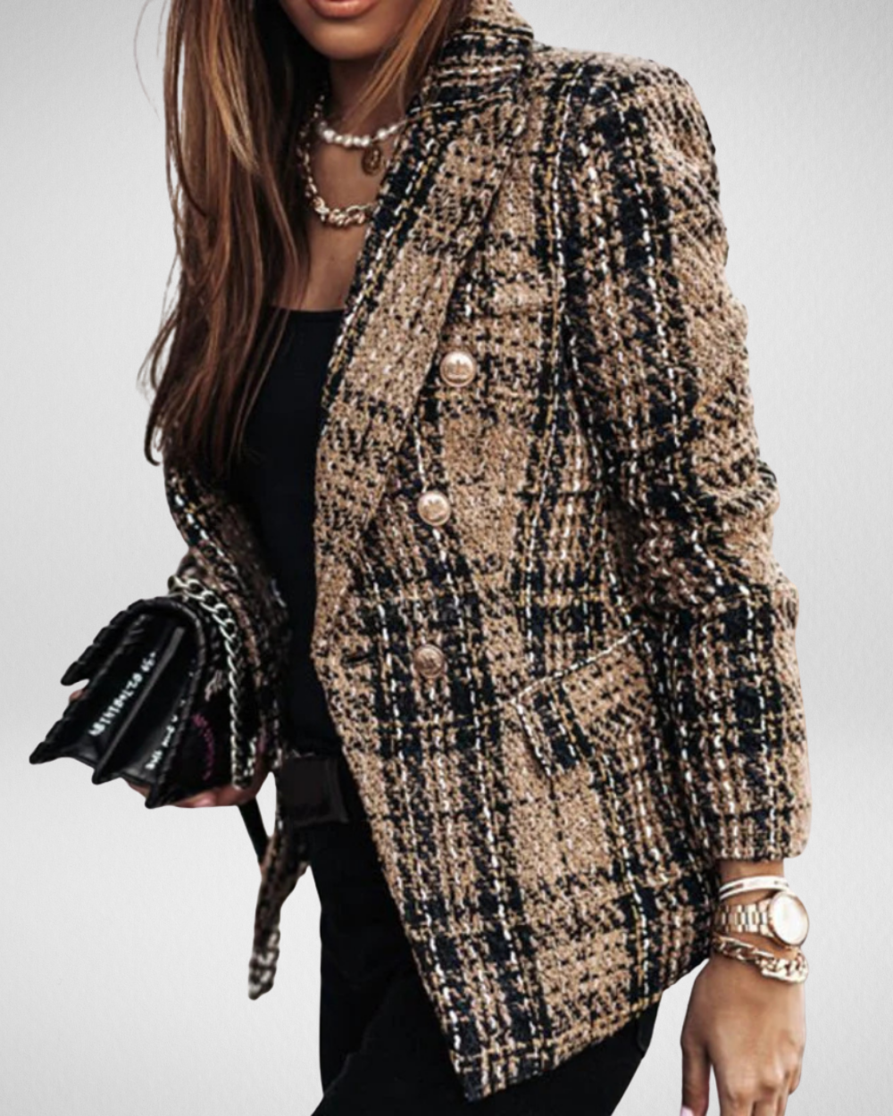 Stylowa Marynarka Damska w Kratę – Elegancja i Klasa w Każdym Detalu