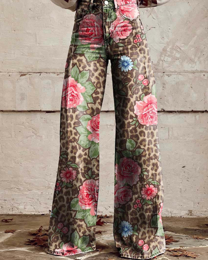 Damskie Jeansy z Kwiatowym Wzorem – Kolor i Swoboda