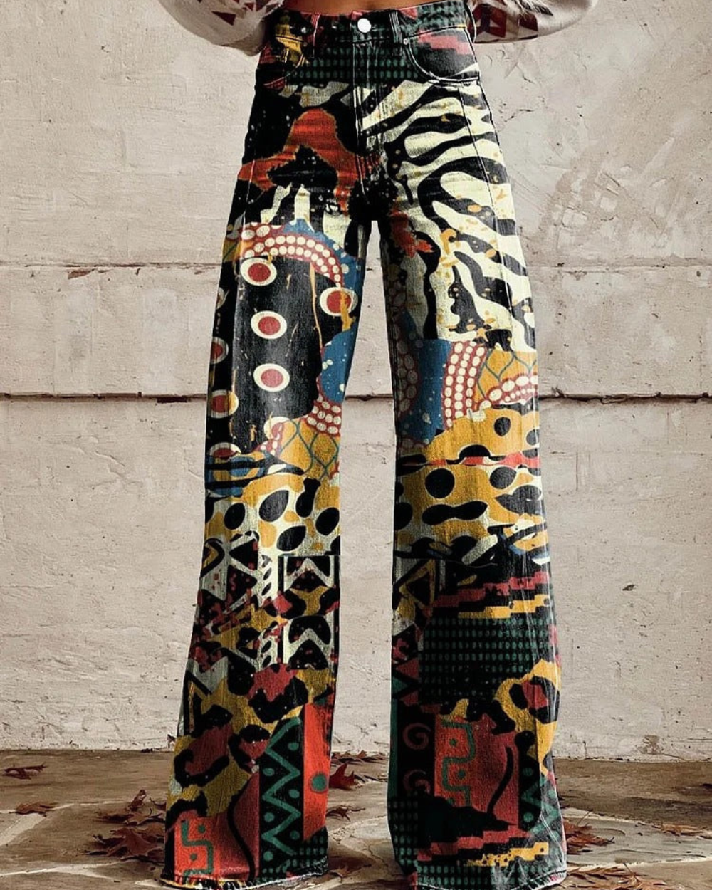 Damskie Jeansy z Kwiatowym Wzorem – Kolor i Swoboda