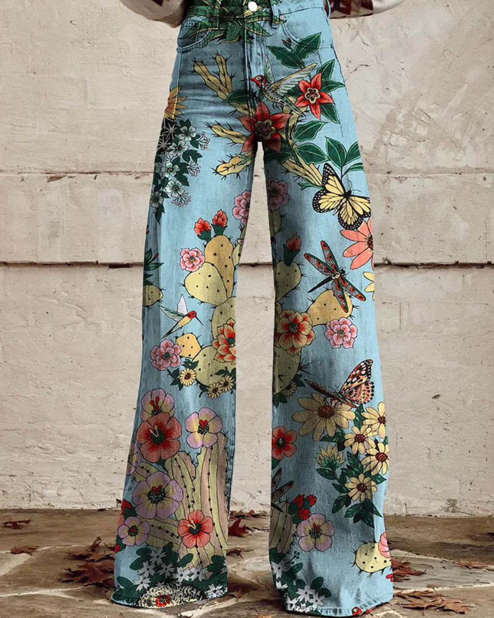 Damskie Jeansy z Kwiatowym Wzorem – Kolor i Swoboda