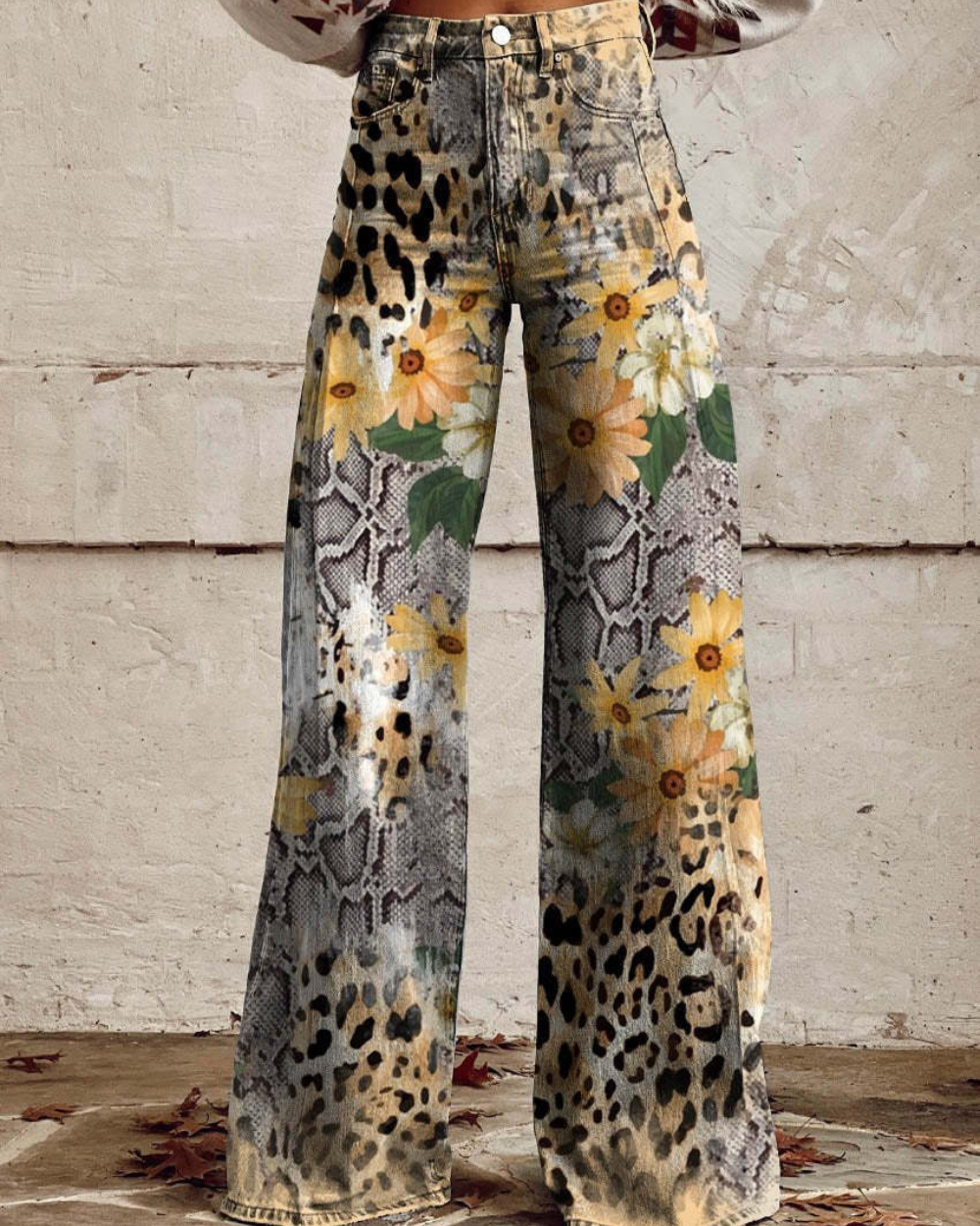 Damskie Jeansy z Kwiatowym Wzorem – Kolor i Swoboda