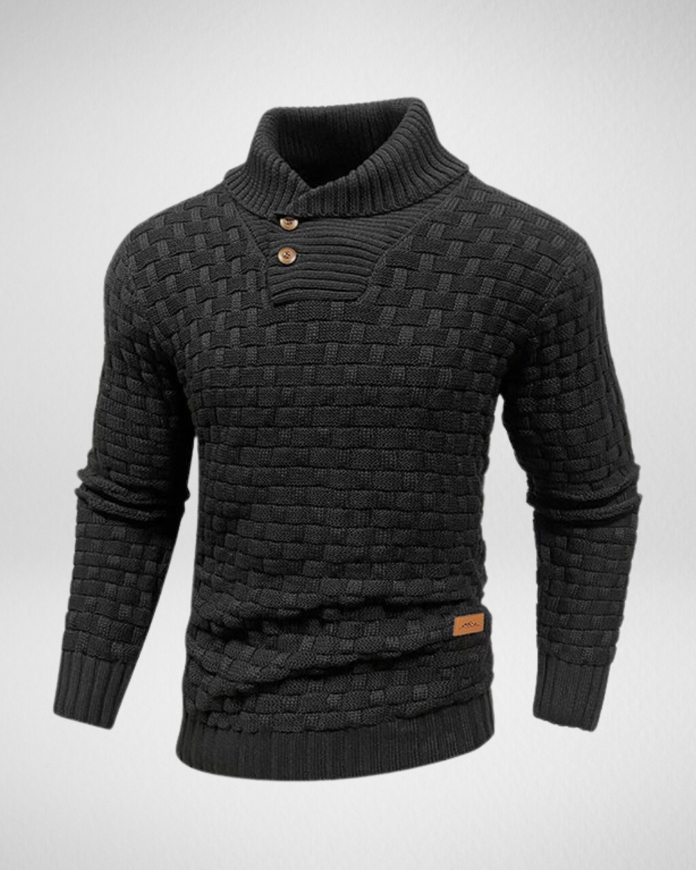 Męski Sweter z Kołnierzem i Guzikami – Styl i Ciepło na Zimę