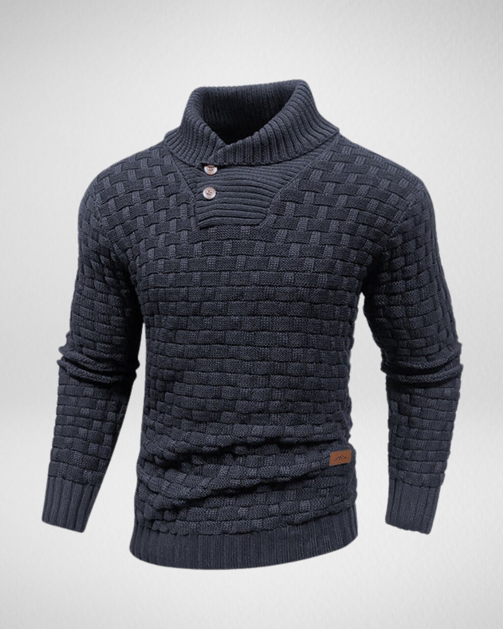 Męski Sweter z Kołnierzem i Guzikami – Styl i Ciepło na Zimę