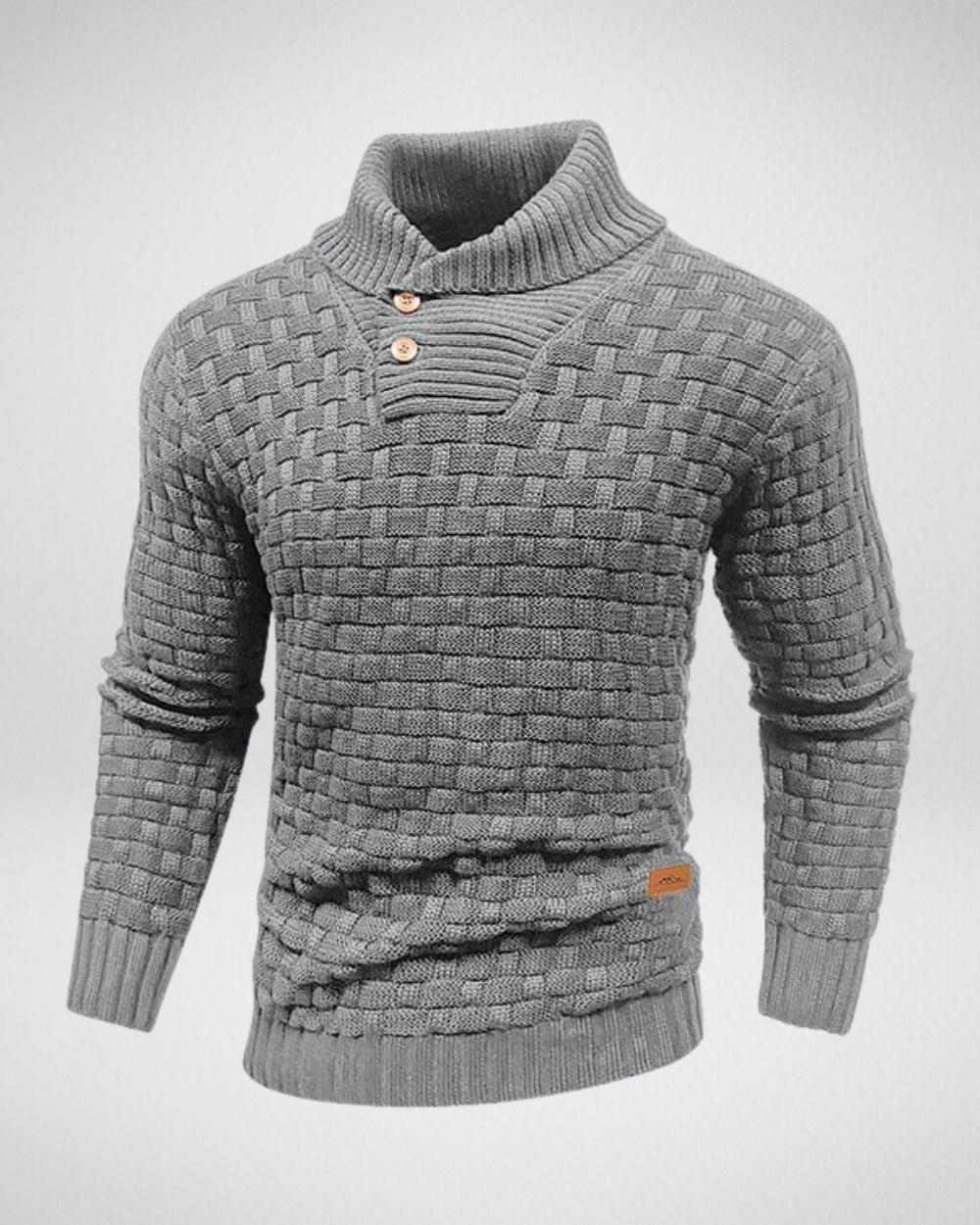 Męski Sweter z Kołnierzem i Guzikami – Styl i Ciepło na Zimę