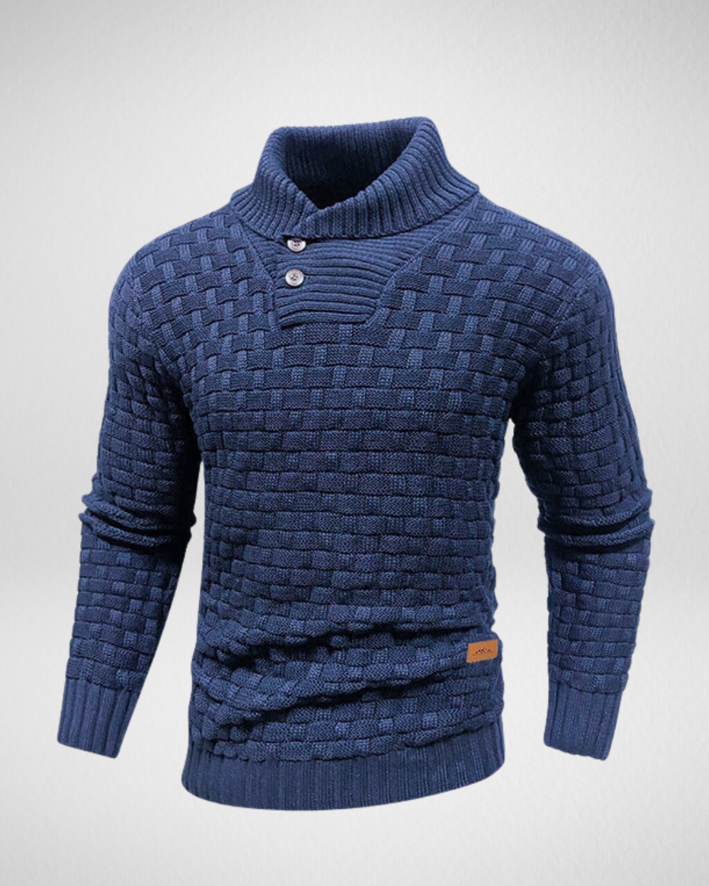 Męski Sweter z Kołnierzem i Guzikami – Styl i Ciepło na Zimę