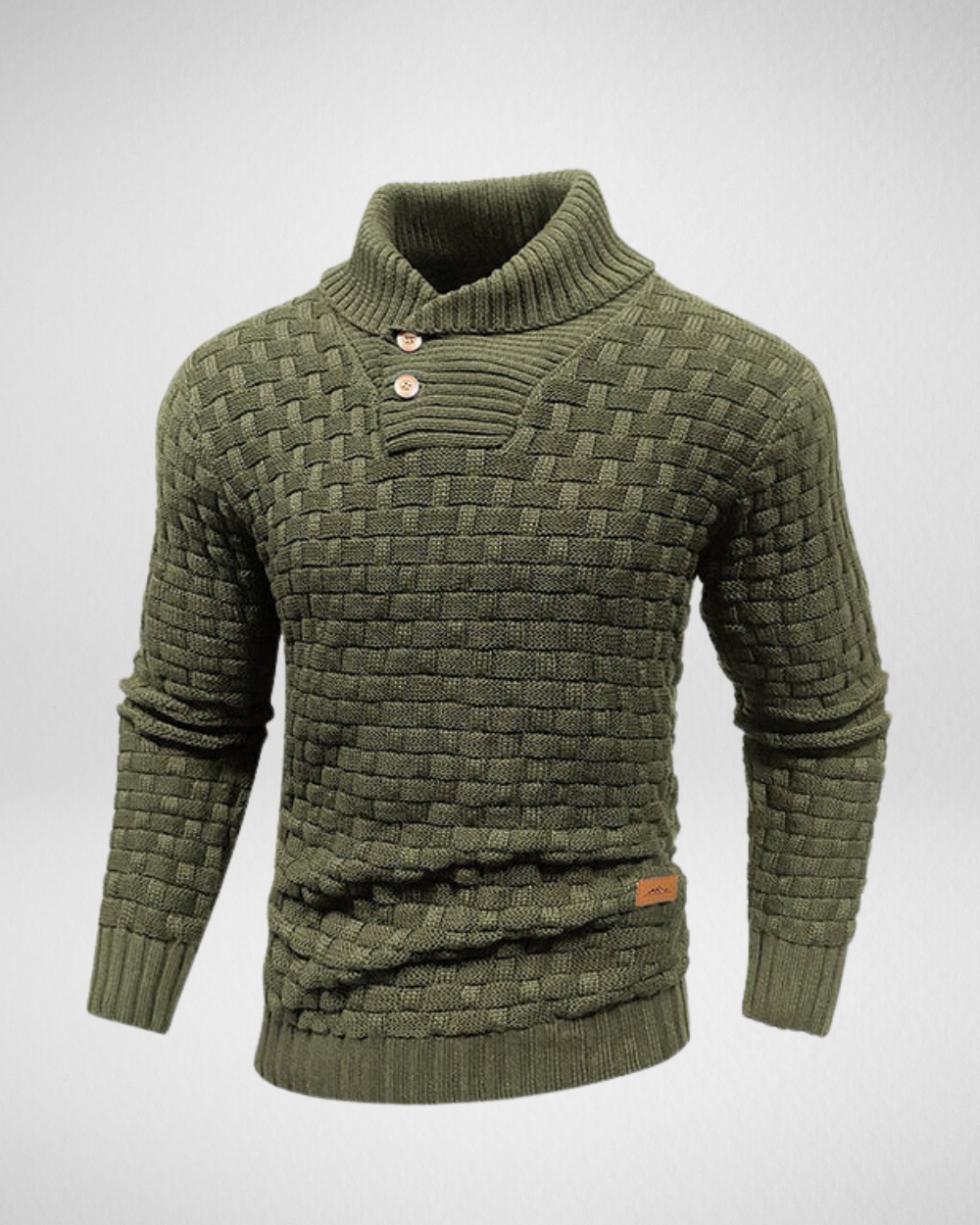Męski Sweter z Kołnierzem i Guzikami – Styl i Ciepło na Zimę