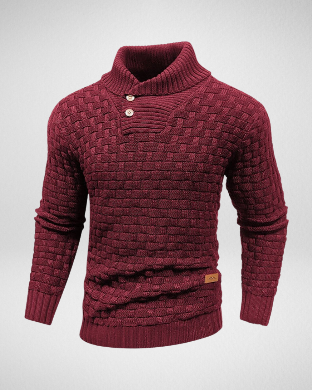 Męski Sweter z Kołnierzem i Guzikami – Styl i Ciepło na Zimę