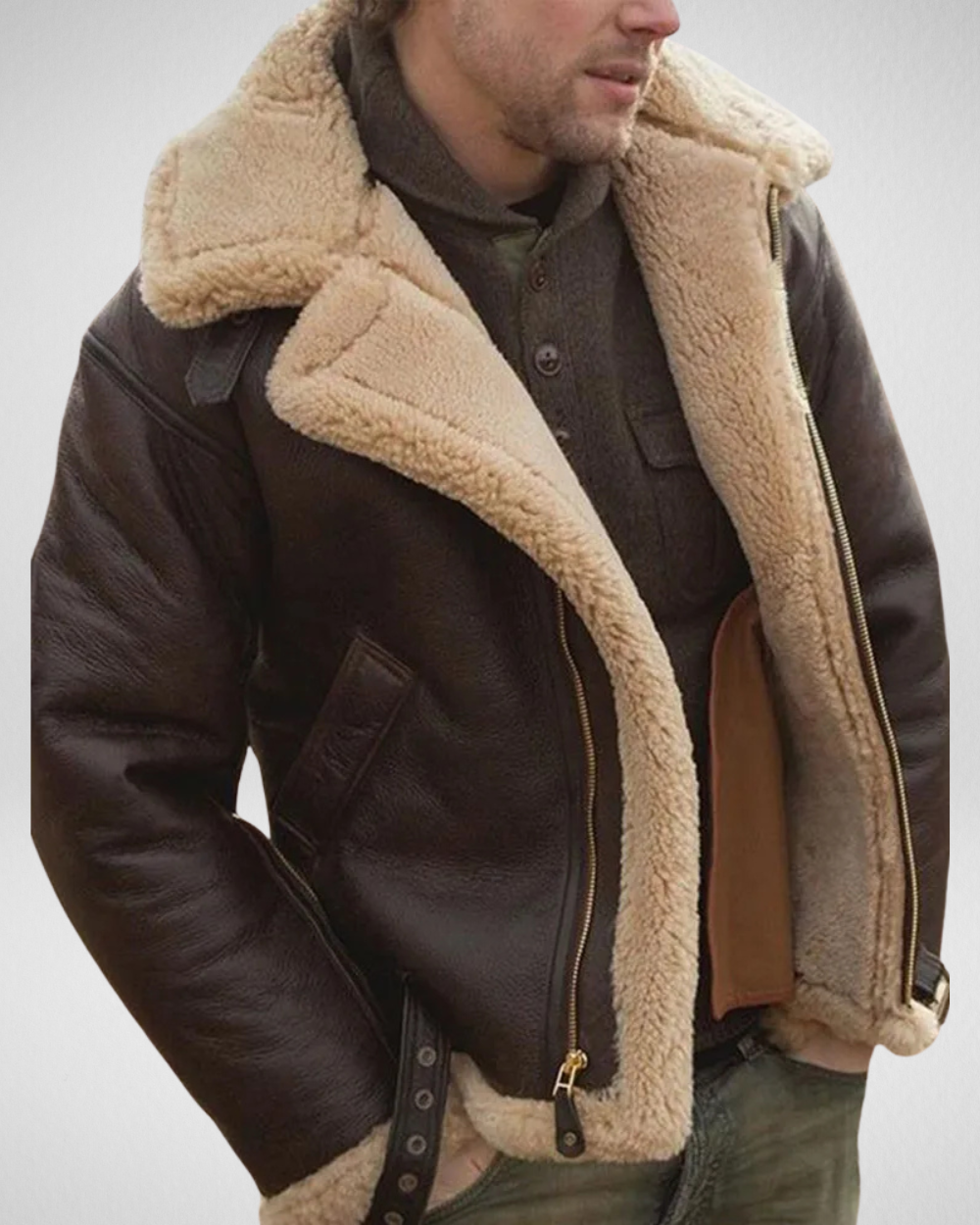 Męska kurtka lotnicza z kożuchem – klasyczne ciepło i solidny styl