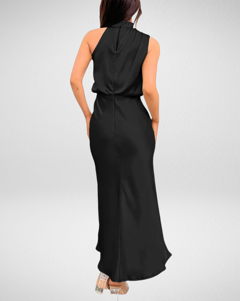 Elegancka satynowa sukienka midi – klasyczna kobiecość i nowoczesny szyk