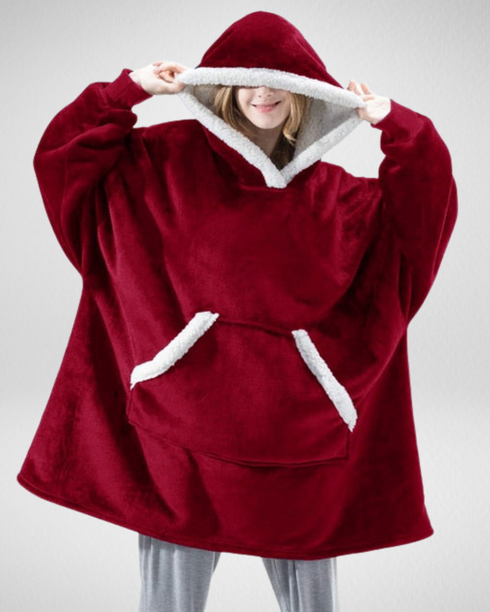 Koc sweterkowy z kapturem – maksymalna miękkość i ciepło