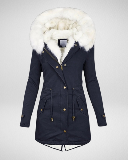 Damska Parka Zimowa z Futrzanym Kapturem – Ciepło i Elegancja