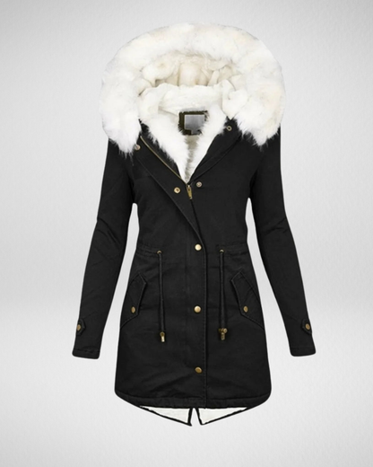 Damska Parka Zimowa z Futrzanym Kapturem – Ciepło i Elegancja