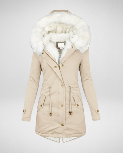 Damska Parka Zimowa z Futrzanym Kapturem – Ciepło i Elegancja