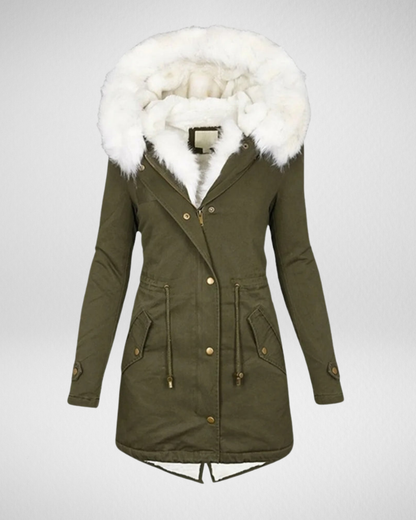 Damska Parka Zimowa z Futrzanym Kapturem – Ciepło i Elegancja