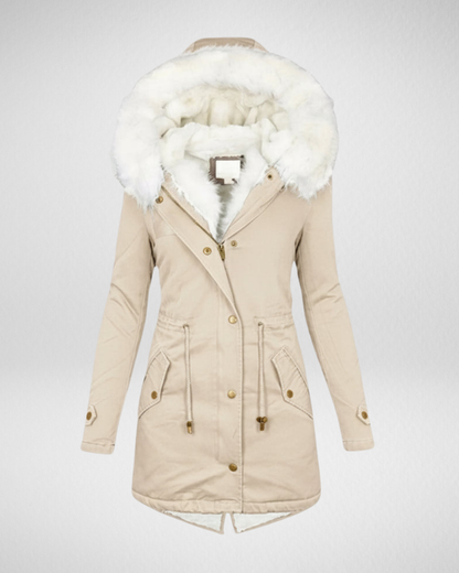 Damska Parka Zimowa z Futrzanym Kapturem – Ciepło i Elegancja