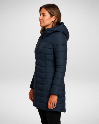 Damska Pikowana Kurtka z Kapturem – Ciepła i Lekka