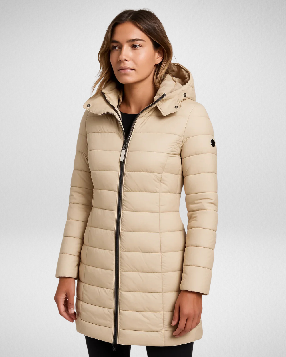 Damska Pikowana Kurtka z Kapturem – Ciepła i Lekka