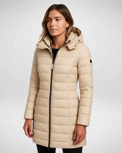 Damska Pikowana Kurtka z Kapturem – Ciepła i Lekka