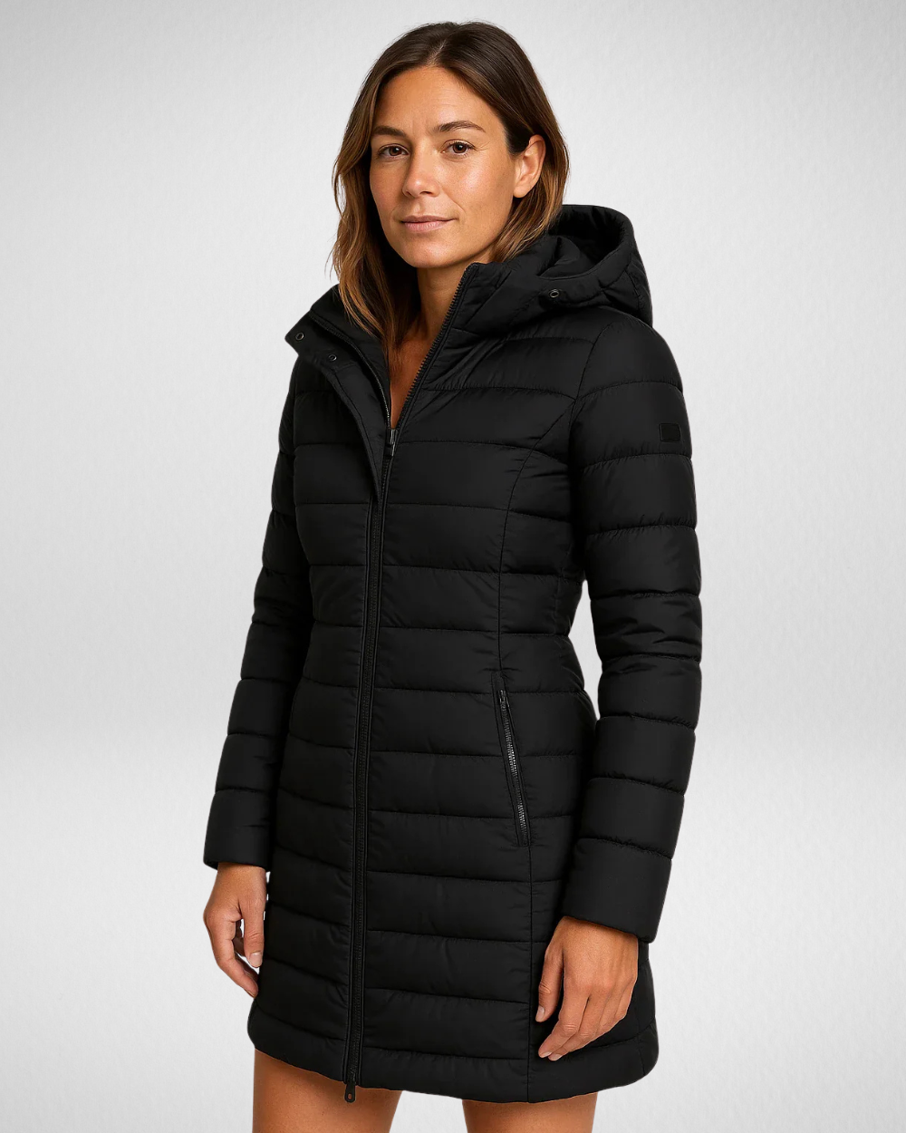 Damska Pikowana Kurtka z Kapturem – Ciepła i Lekka