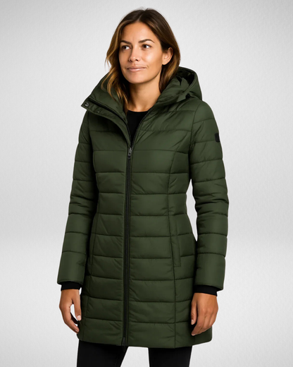 Damska Pikowana Kurtka z Kapturem – Ciepła i Lekka