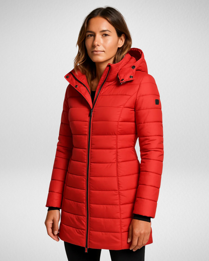 Damska Pikowana Kurtka z Kapturem – Ciepła i Lekka