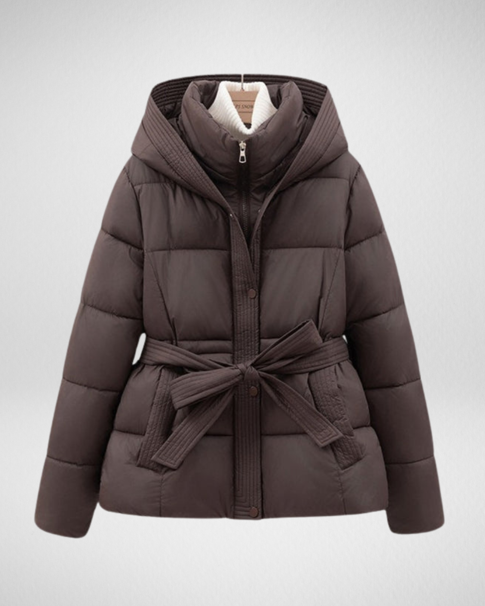 Damska Pikowana Kurtka Zimowa z Paskiem – Ciepło i Lekkość na Co Dzień