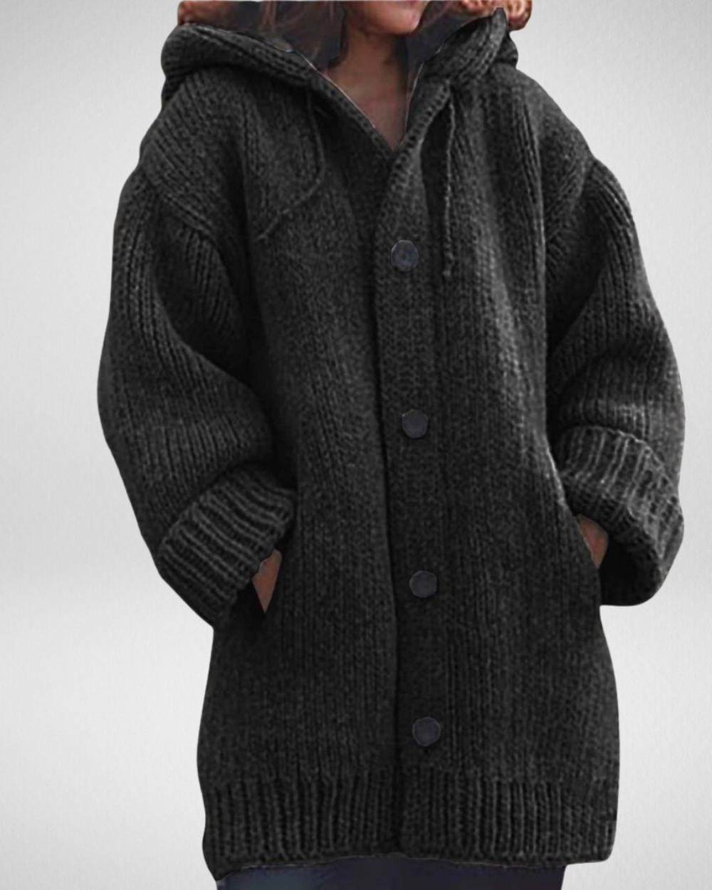 Damski Gruby Kardigan z Kapturem – Ciepło i Wygoda na Chłodne Dni