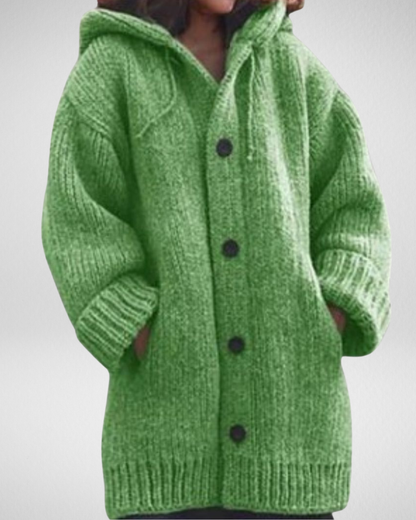 Damski Gruby Kardigan z Kapturem – Ciepło i Wygoda na Chłodne Dni