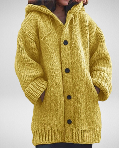 Damski Gruby Kardigan z Kapturem – Ciepło i Wygoda na Chłodne Dni