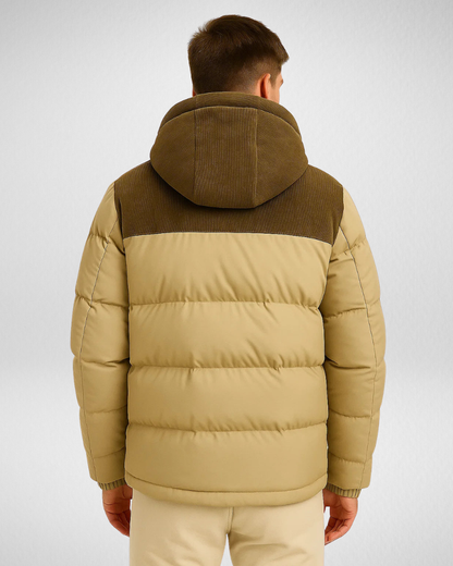 Męska Pikowana Kurtka Zimowa z Kapturrem