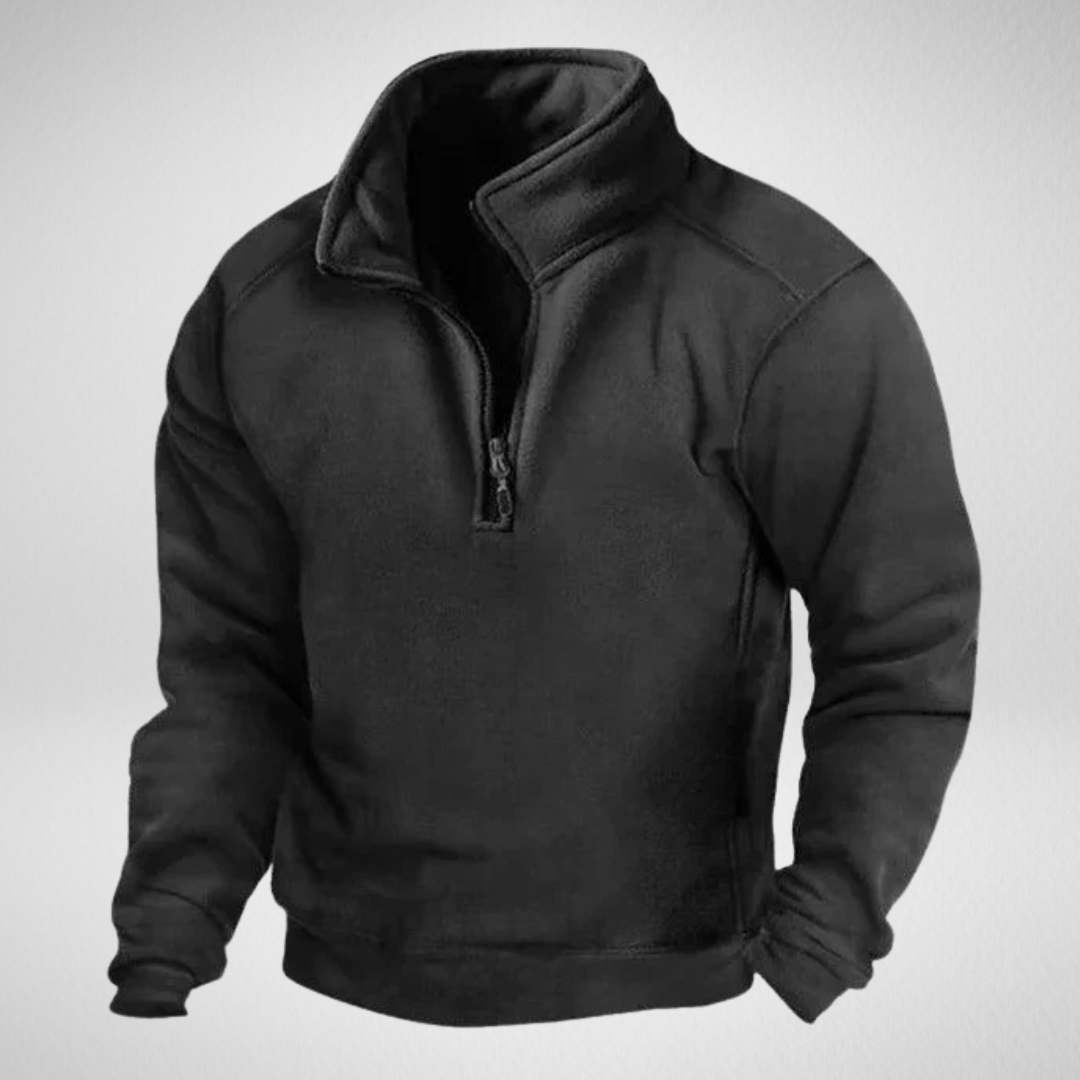 Męski Polar z Wysokim Kołnierzem – Ciepło i Prostota na Chłodne Dni