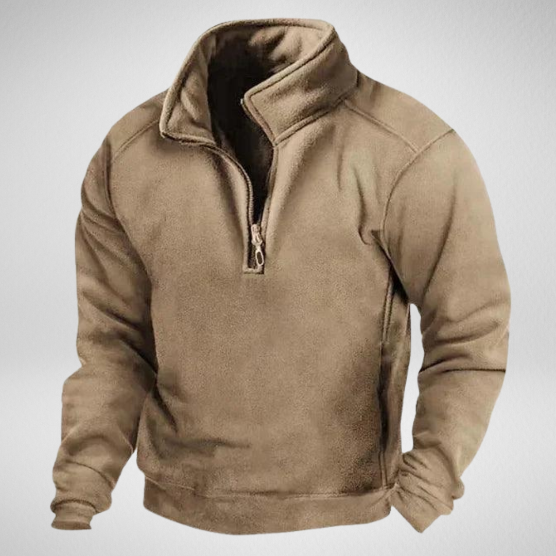 Męski Polar z Wysokim Kołnierzem – Ciepło i Prostota na Chłodne Dni