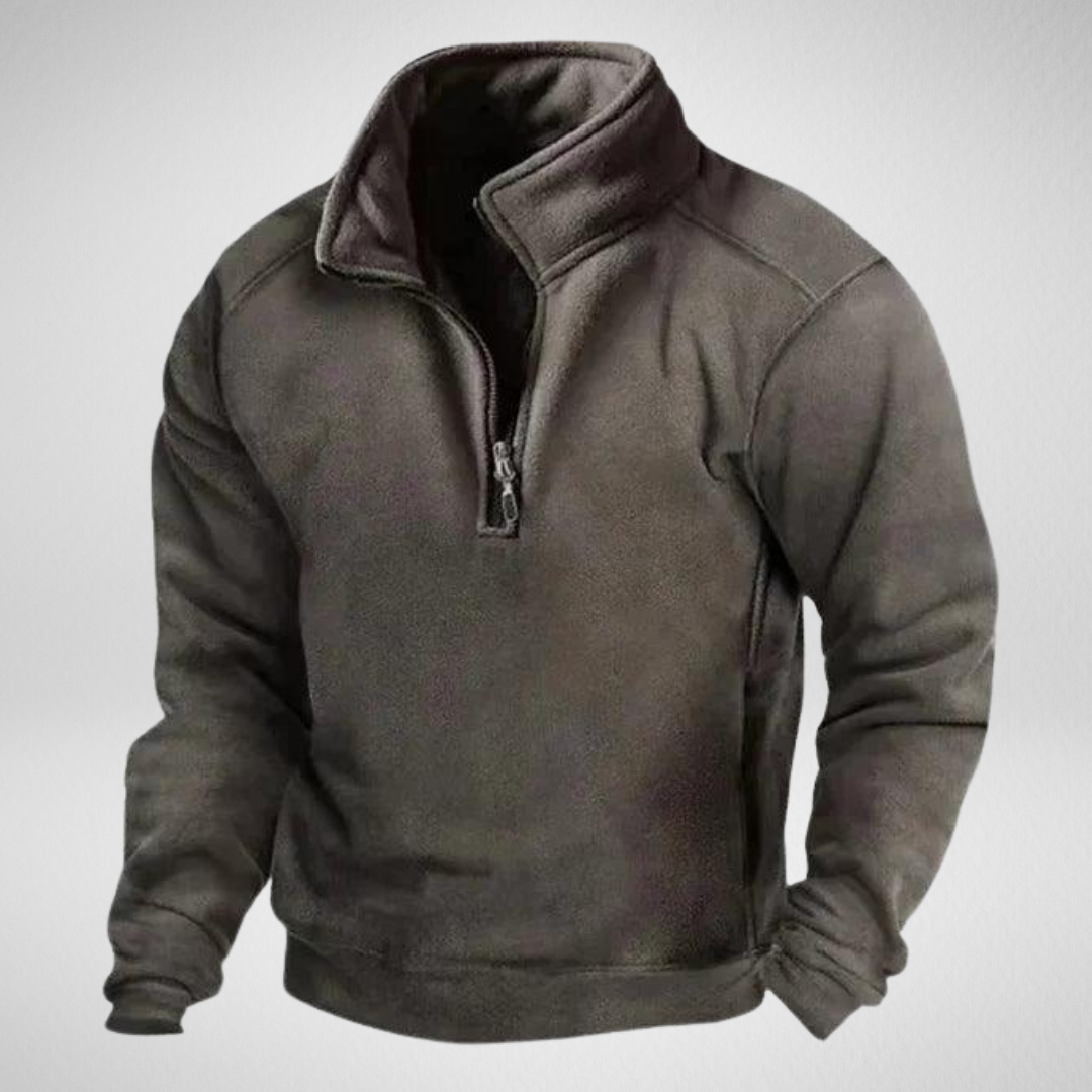 Męski Polar z Wysokim Kołnierzem – Ciepło i Prostota na Chłodne Dni
